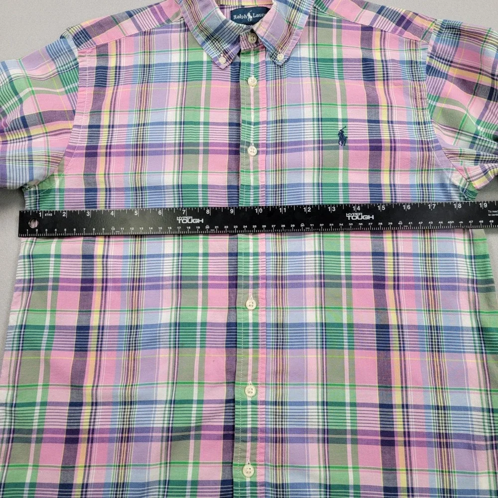 Kids Ralph‎ Lauren Plaid Button Down Shirt, Pink/Green, Size 14-16, Pre-Owned